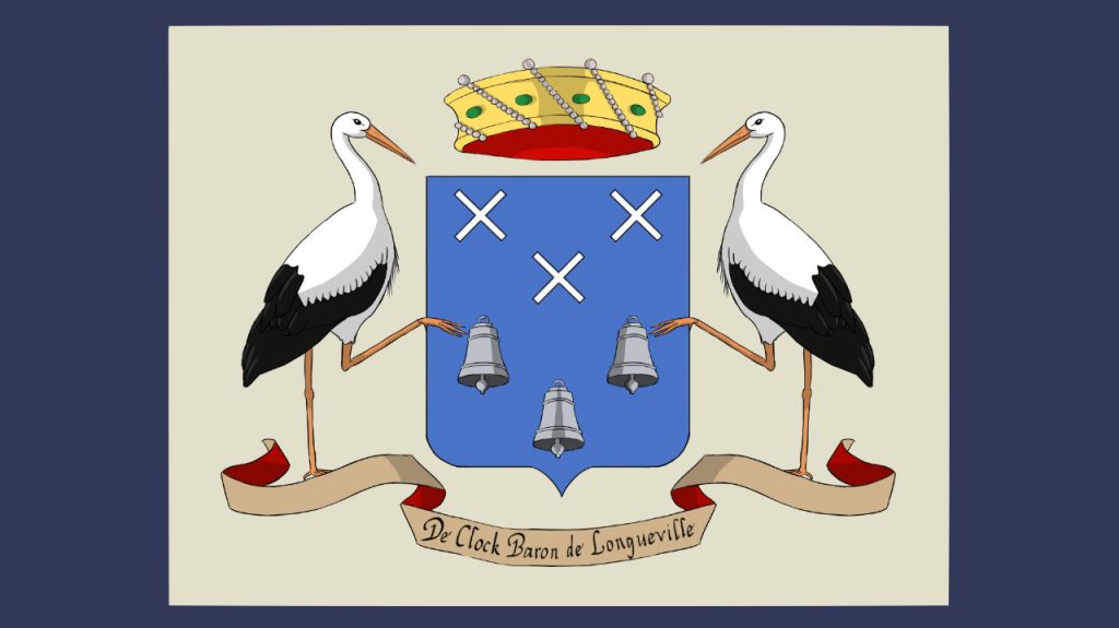 Dessin digital du blason De Clock Baron de Longueville