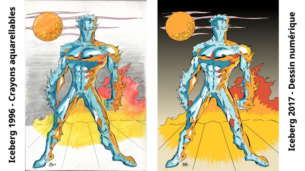 Iceberg X-Men aux crayons aquarellables