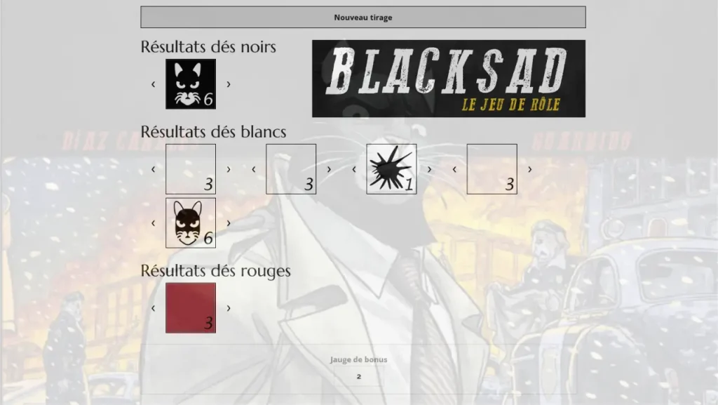 Simulateur de dés Blacksad