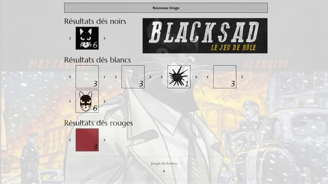 Simulateur de dés Blacksad
